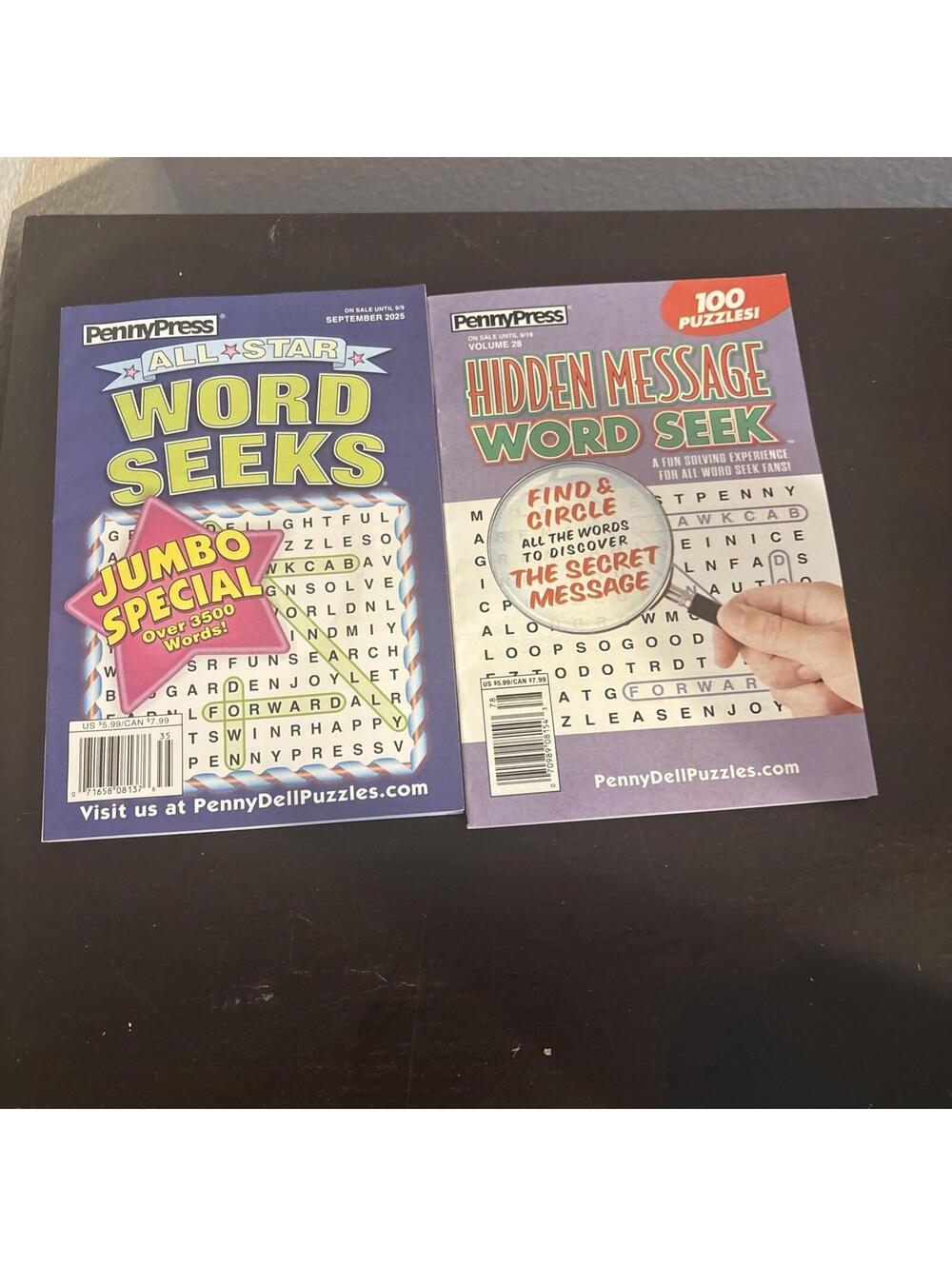 Penny Press Word Seek, September 2025 (2) New. All Stars And Hidden Message